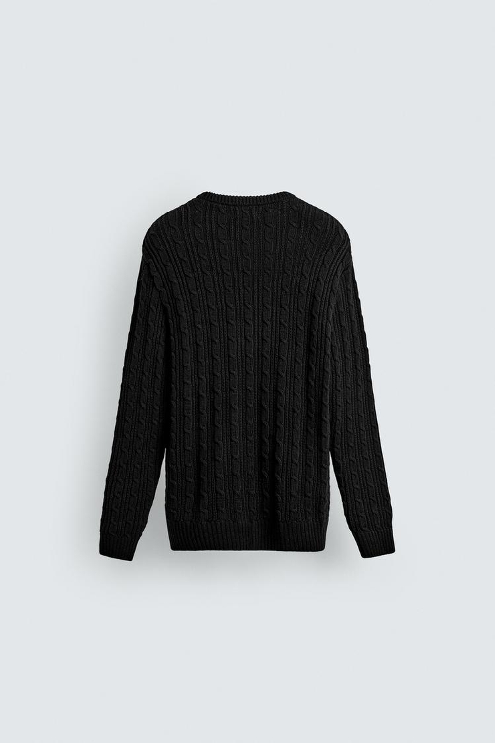 ZARA СВИТЕР С УЗОРОМ «КОСЫ», ЧЕРНЫЙ