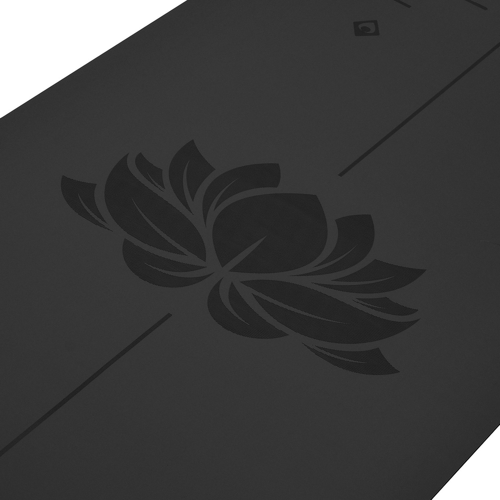 Каучуковый коврик для йоги Lotus Black 185*68*0,5 см нескользящий