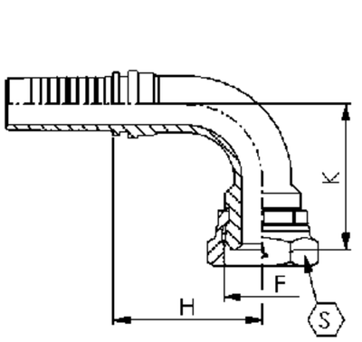 Фитинг DN 10 DKM (Г) 22x1.5 (90)