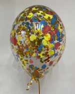 Шар с конфетти Желтый+Красный+Синий+Золото