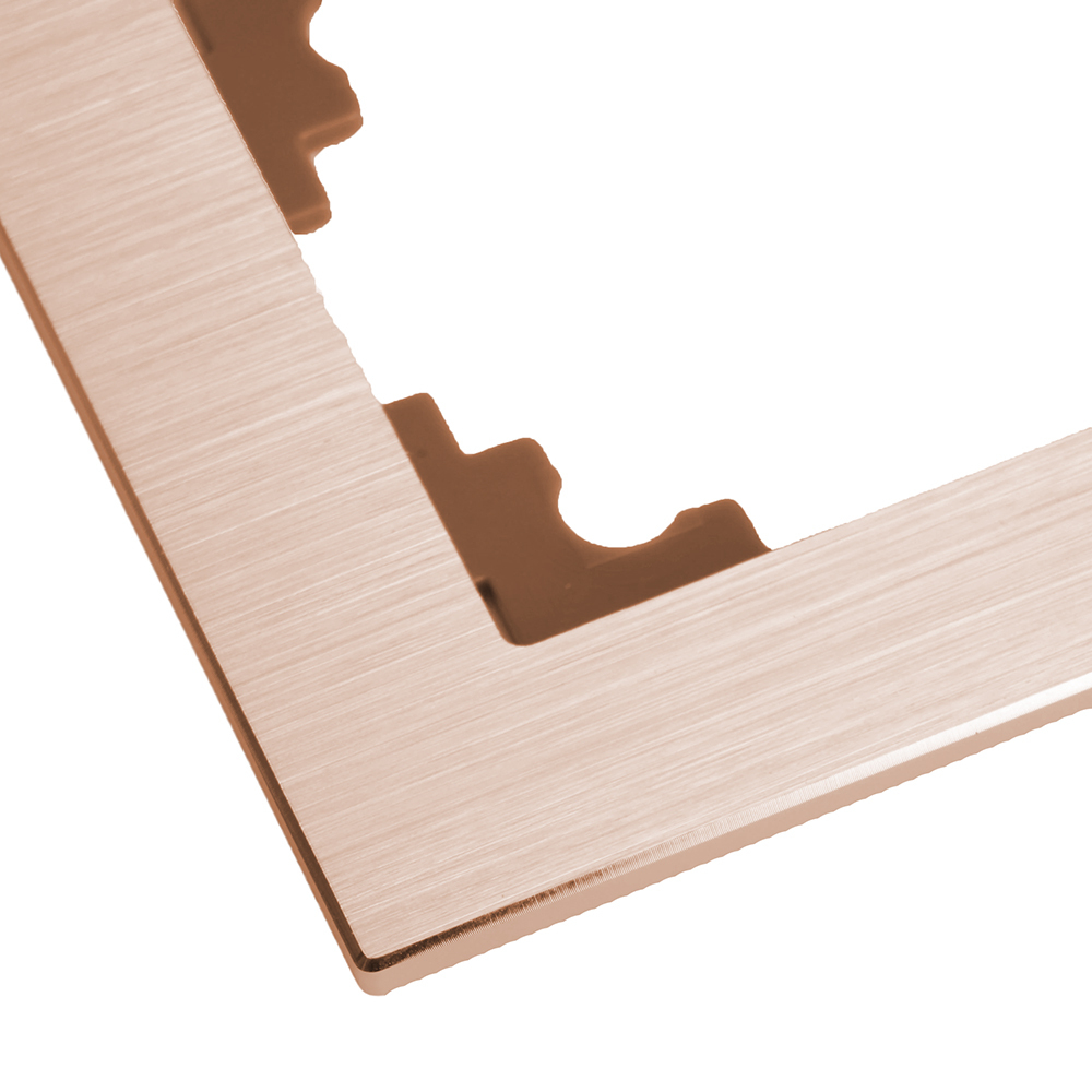 Рамка 2-местная, металл, STEKKER, MFR00-7002-02 , серия Катрин, шампань 50014