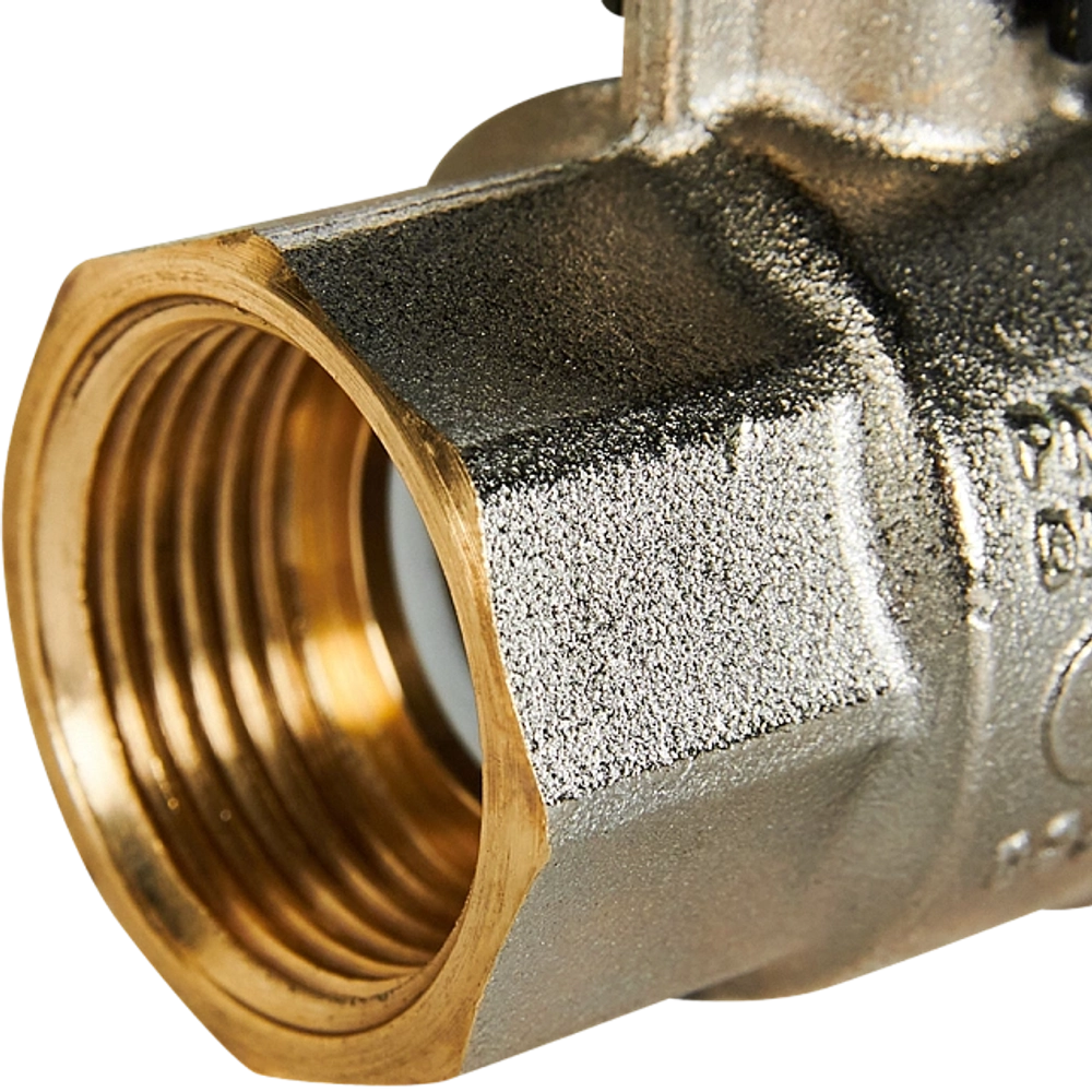 Кран шаровой полнопроходной STOUT - 3/4" (ВР/НР-американка PN40, Tmax 150°C, ручка-бабочка черная)