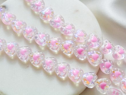 Бусина "Сердце со стрелой" 12мм, стекло (1шт)