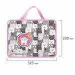 Папка на молнии с ручками ЮНЛАНДИЯ А4, 1 отделение, пластик, ширина 80 мм, "Gray kittens", 228170