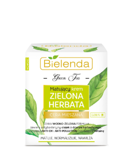 Матирующий крем для лица с зеленым чаем, дневной BIELENDA GREEN TEA