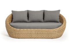 "Барселона" диван из искусственного ротанга трехместный, цвет соломенный