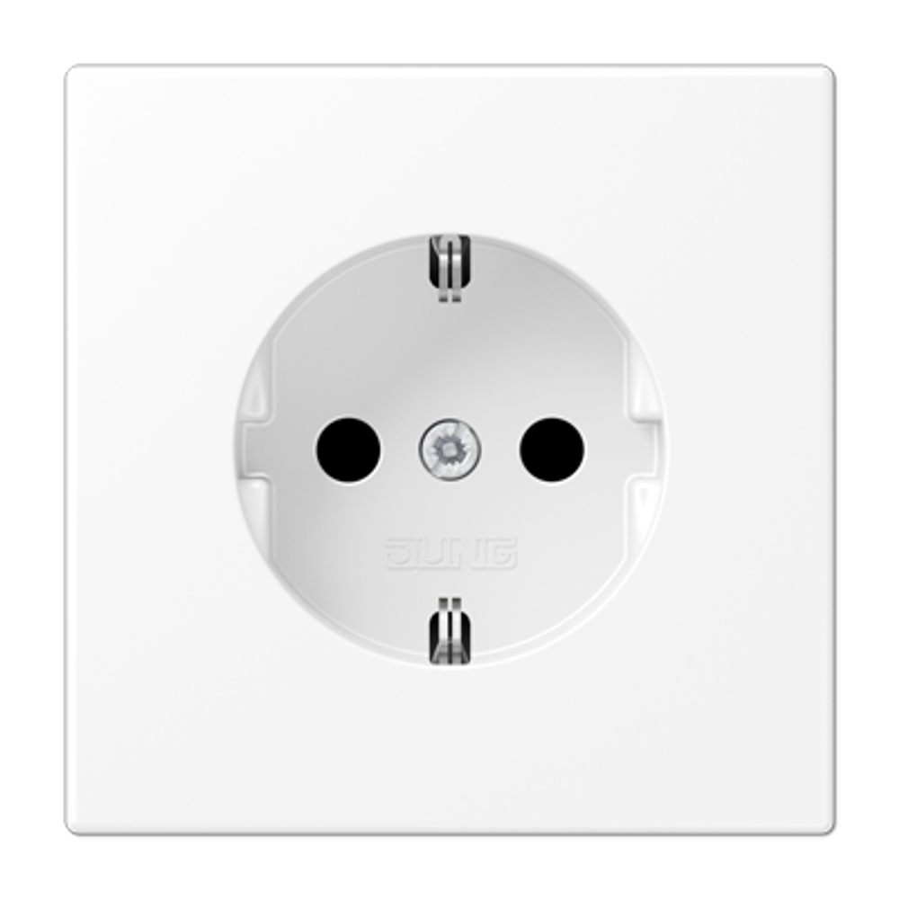 JUNG LS 990 Белый матовый Розетка с защитой от детей, SCHUKO, арт.LS1520KIWWM