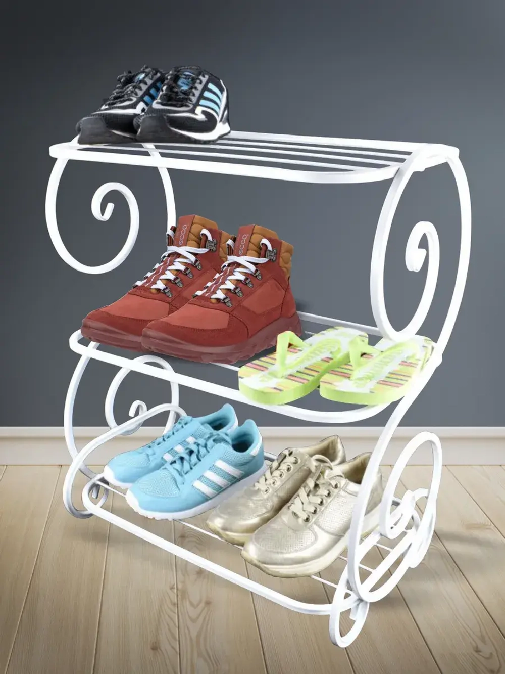 Универсальная этажерка Винтаж-3 белая