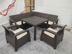 Обеденная группа под искусственный ротанг Yalta large set