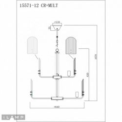 Подвесная люстра iLamp Dolce 15571-12 CR+MULT