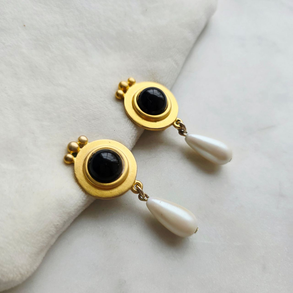 Клипсы с подвисной жемчужиной