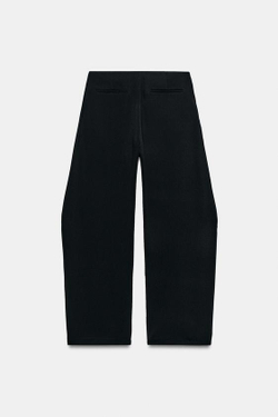 ZARA ШИРОКИЕ БРЮКИ С ЗАЩИПАМИ — ZW COLLECTION, ЧЕРНЫЙ