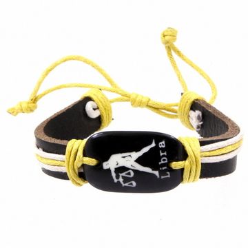 Фенечка - 23 Весы (черная/желтая нить)