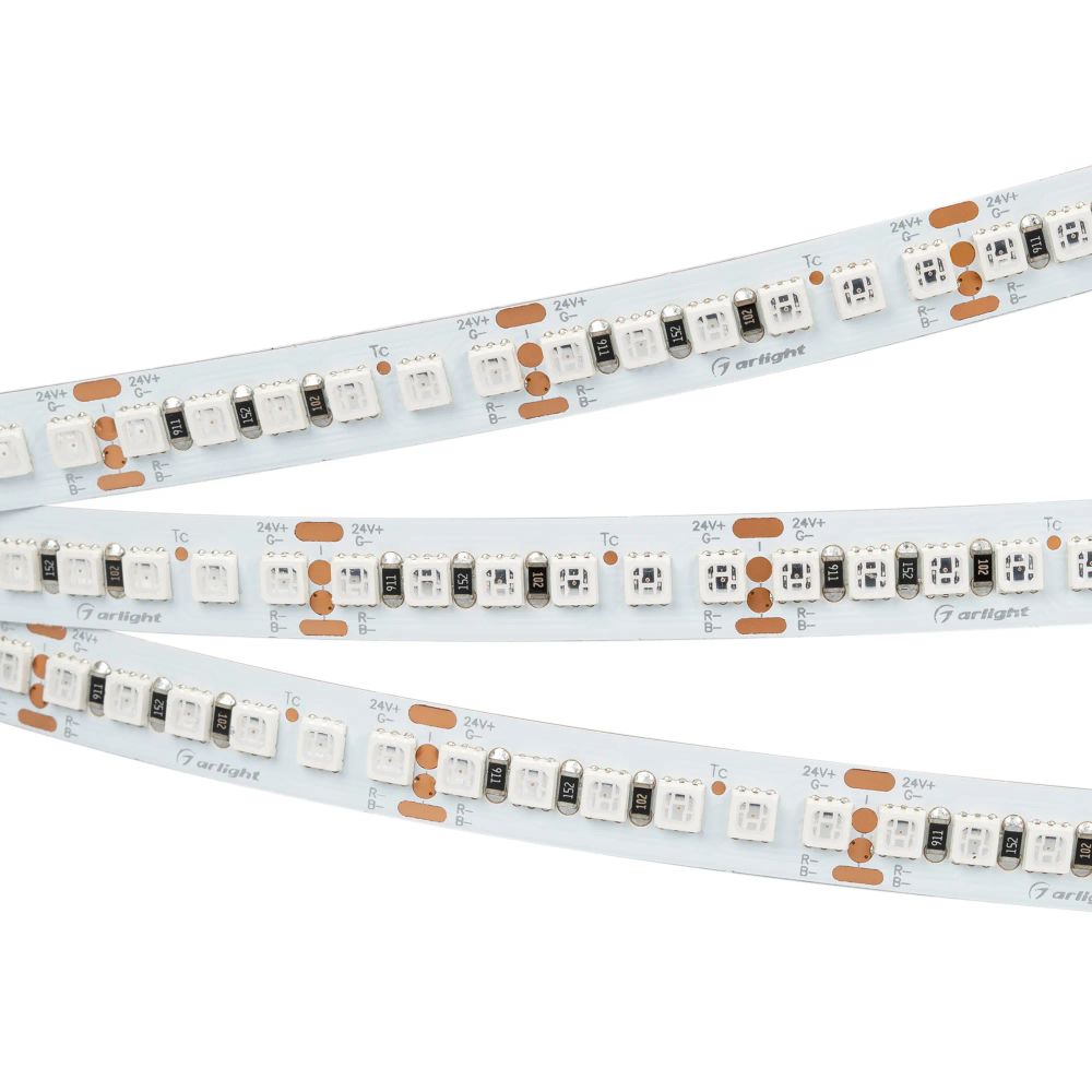 Светодиодная лента RT-G168-10mm 24V RGB (17.3 W/m, IP20, 3838, 5m) (Arlight, Открытый) 028256(2)