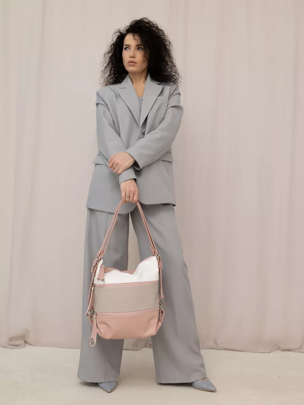 Сумка рюкзак через плечо большая шоппер