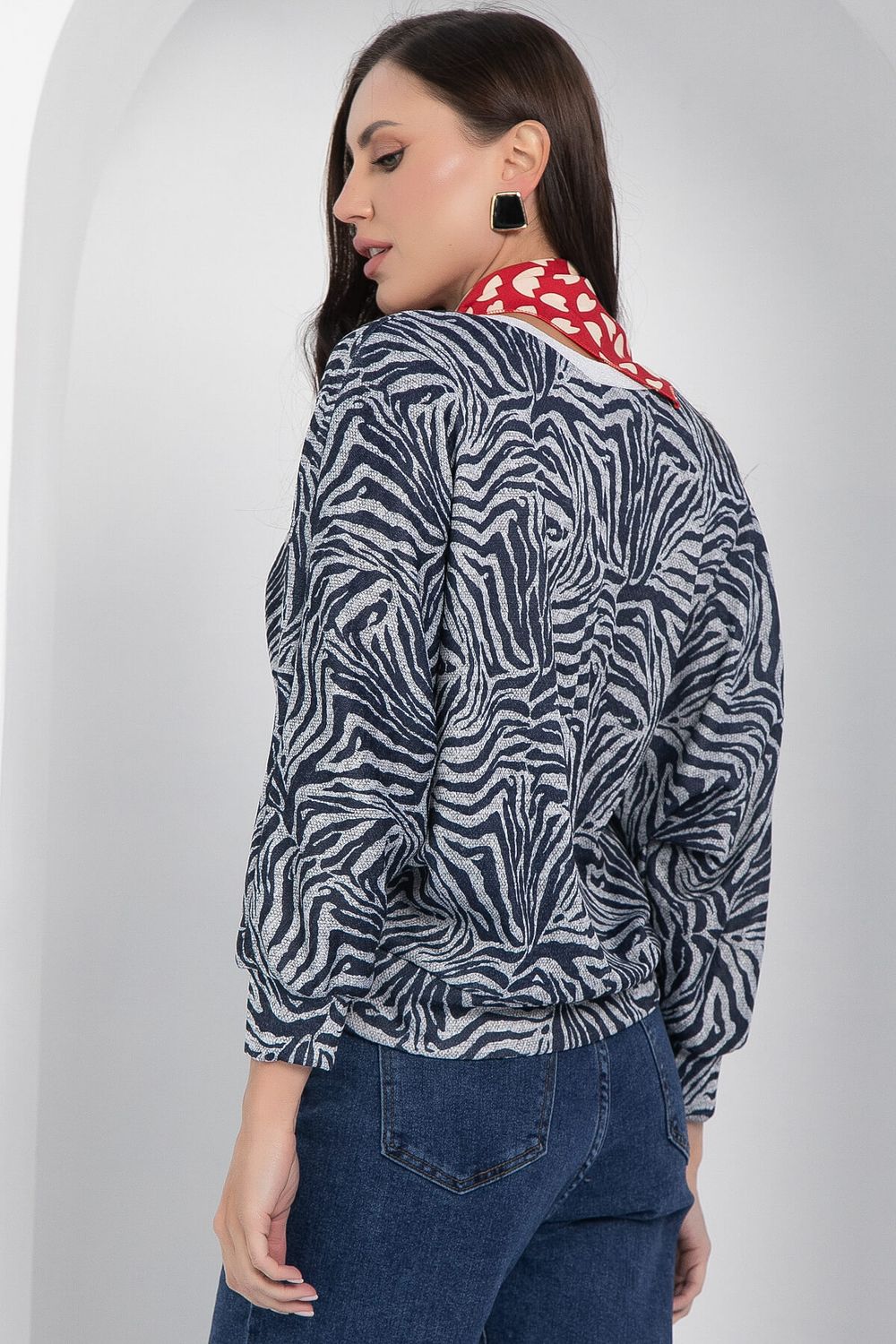 Джемпер Бери и беги (сине-серый) Б12680-7 LT Collection