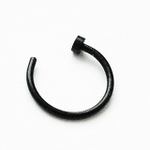 Кольцо с фиксатором для пирсинга носа. Медицинская сталь, титановое анодирование (черное). 1 шт
