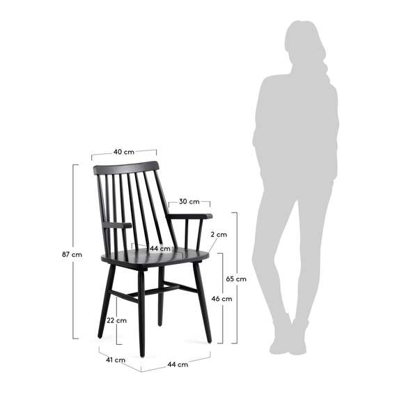 Стул с подлокотниками Kristie черное | La Forma | Купить в Hallberg.ru