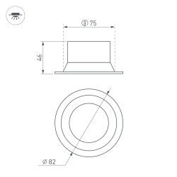 Светильник MS-BREEZE-BUILT-R82-9W Warm2700 (WH, 85 deg, 230V) (Arlight, IP20 Металл, 5 лет) 054709