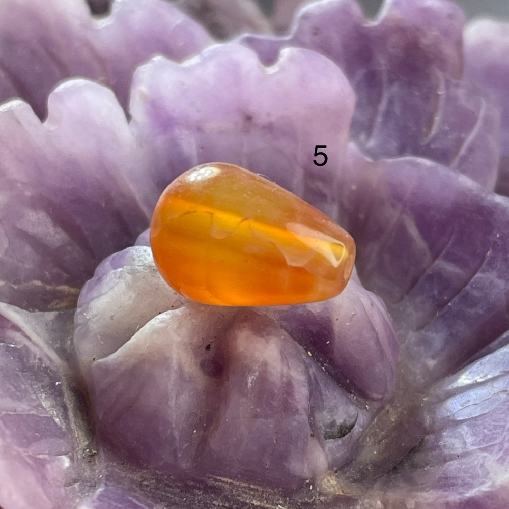 54625  Агат огненный Бусина капля 8*12мм