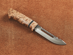 Рыбацкий нож "Барракуда", сталь AUS 8, рукоять стабилизированная карельская береза