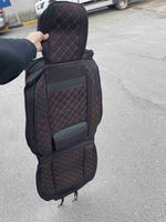 Комфорт (красный) / Чехол для переднего сиденья с подголовником, универсальный, без комплекта, серия: а-комфорт, (за 1 шт.) =