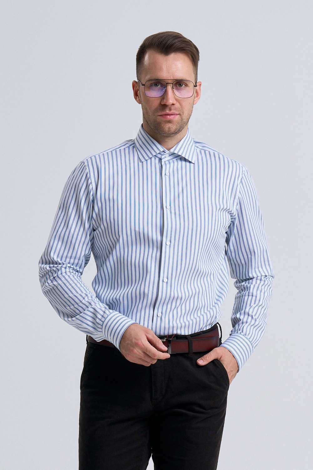 Сорочка мужская VESTER длинный рукав, хлопок, лиоцелл, 59816 04