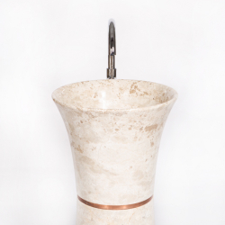 Раковина напольная из мрамора Pedestal Dandang Cream MN-03224 (50*50*90 см)