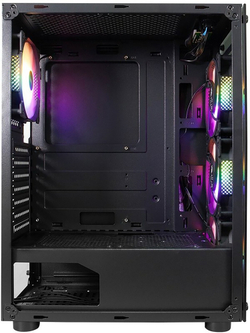 Корпус для компьютера 1STPLAYER FIRE DANCING V3-B / ATX, TG / 4x120mm LED fans inc. / V3-B-4F1