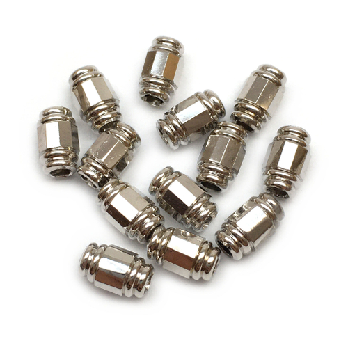 Бусины для украшений 6х4 мм, родий