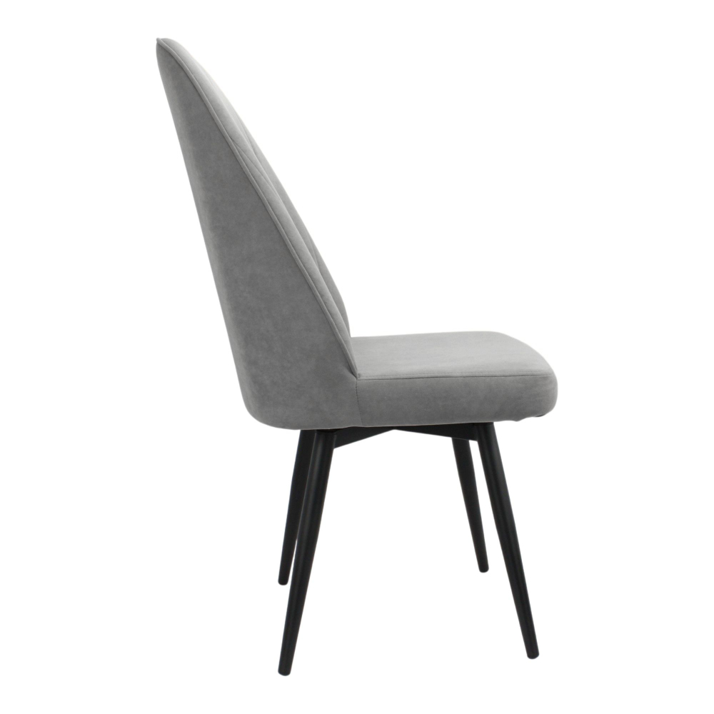 Стул поворотный "Лотос" (арт. 327), велюр Бренди В22 серый, ножки черные