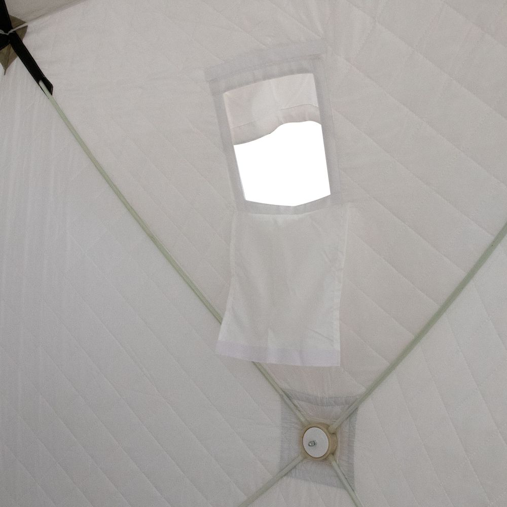 Палатка зимняя куб СЛЕДОПЫТ &quot;Premium&quot; 1,8х1,8 м, S по полу 3,2 кв.м, 3 слоя, цв. оливковый/белый