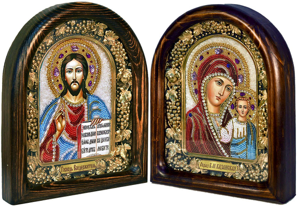 Икона Венчальная пара бисер