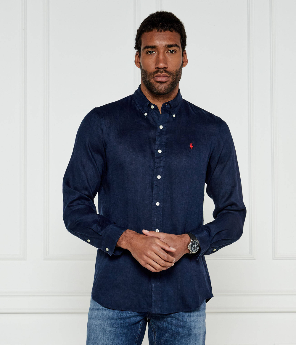 Льняная рубашка POLO RALPH LAUREN - темно-синий(710966294)