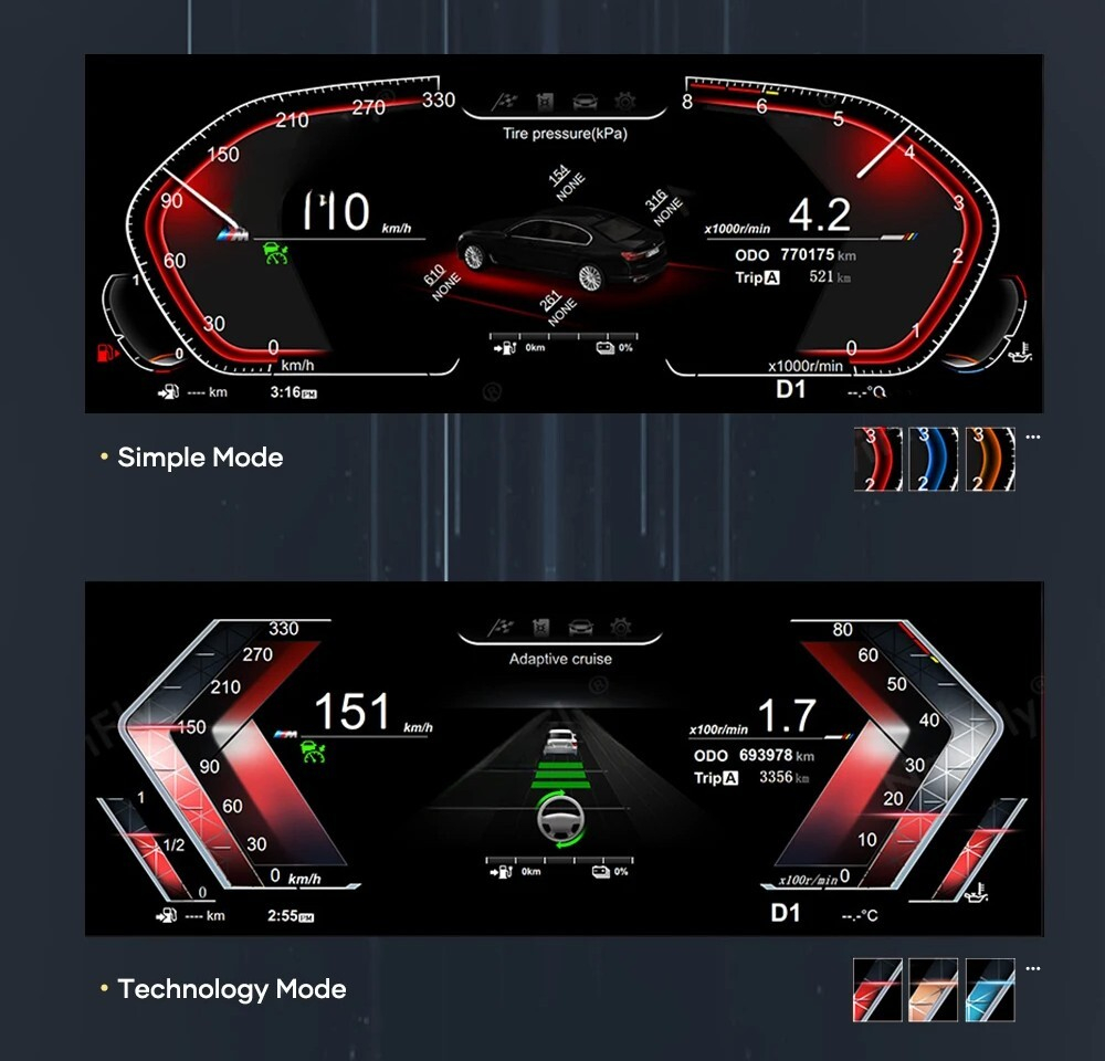 Электронная панель приборов BMW 4-серия F32 F34 2012-2018 - Radiola 1292-F32  с LCD / ЖК 12.3" экраном QLED