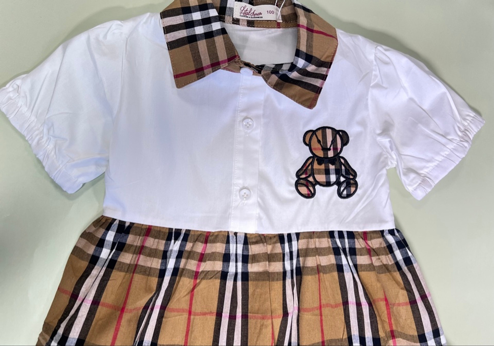 Платье "Мишка Барберри" хлопковое