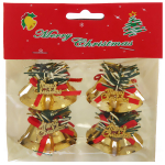 Украшение «Колокольчики с хвоей» 2,3 см золото (набор 4 шт)