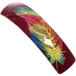 Заколка автомат «Коллекция Монталь-Перо», прямоуг., микс 6 цветов, 10*2см (Кокетка)