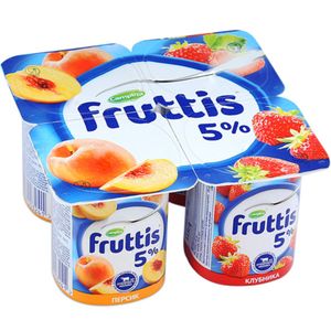 ЙОГУРТ FRUTTIS КЛУБНИКА ПЕРСИК 5% 115ГР CAMPINA