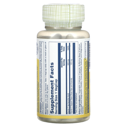 Solaray, Буферизованный витамин C, 100 растительных капсул