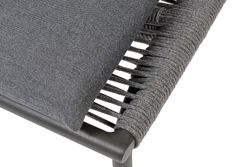 "Авиньон" кресло плетеное из роупа, каркас алюминий серый (RAL7022) муар, роуп серый круглый, ткань темно-серая 027