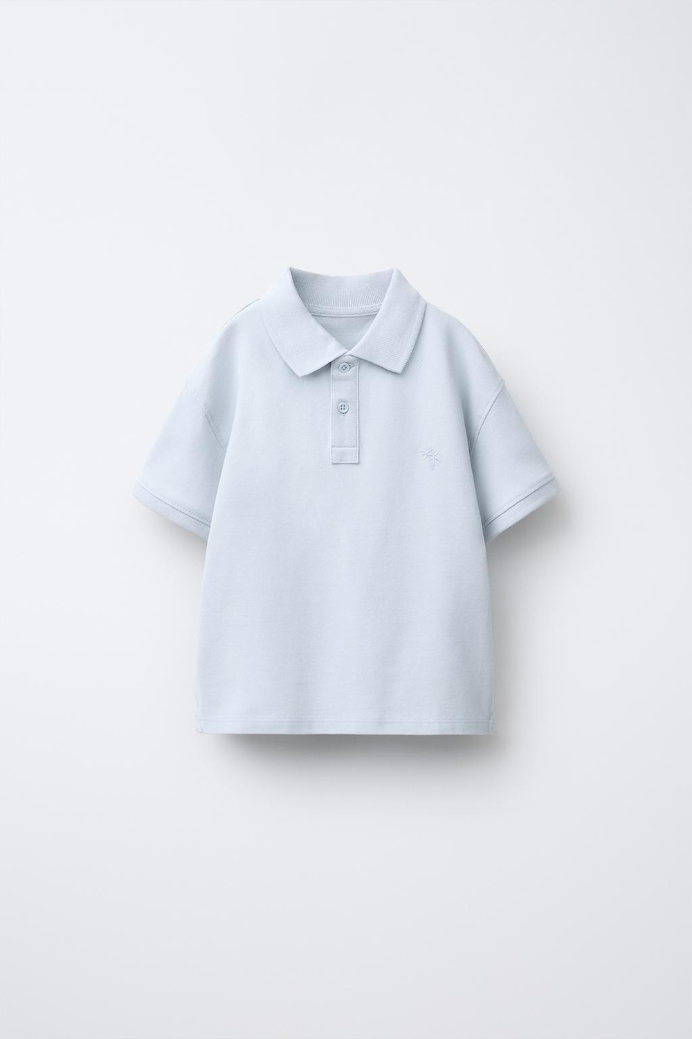 ZARA БАЗОВОЕ ОДНОТОННОЕ ПОЛО, ГОЛУБОЙ