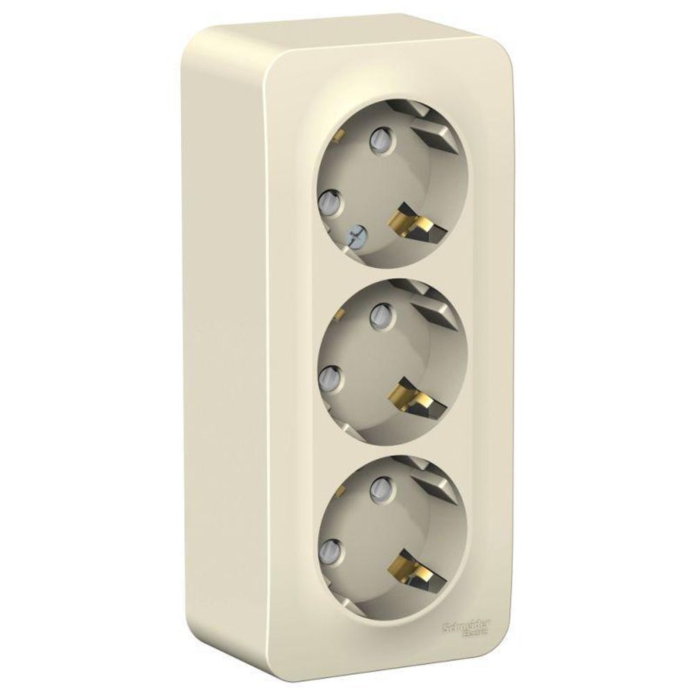 Розетка 3-м ОП Blanca 16А IP20 250В с заземл. защ. шторки с изолир. пластиной молоч. SE BLNRA011312 Розетка 3-м ОП Blanca 16А IP20 250В с заземл. защ. шторки с изолир. пластиной молоч. SE BLNRA011312