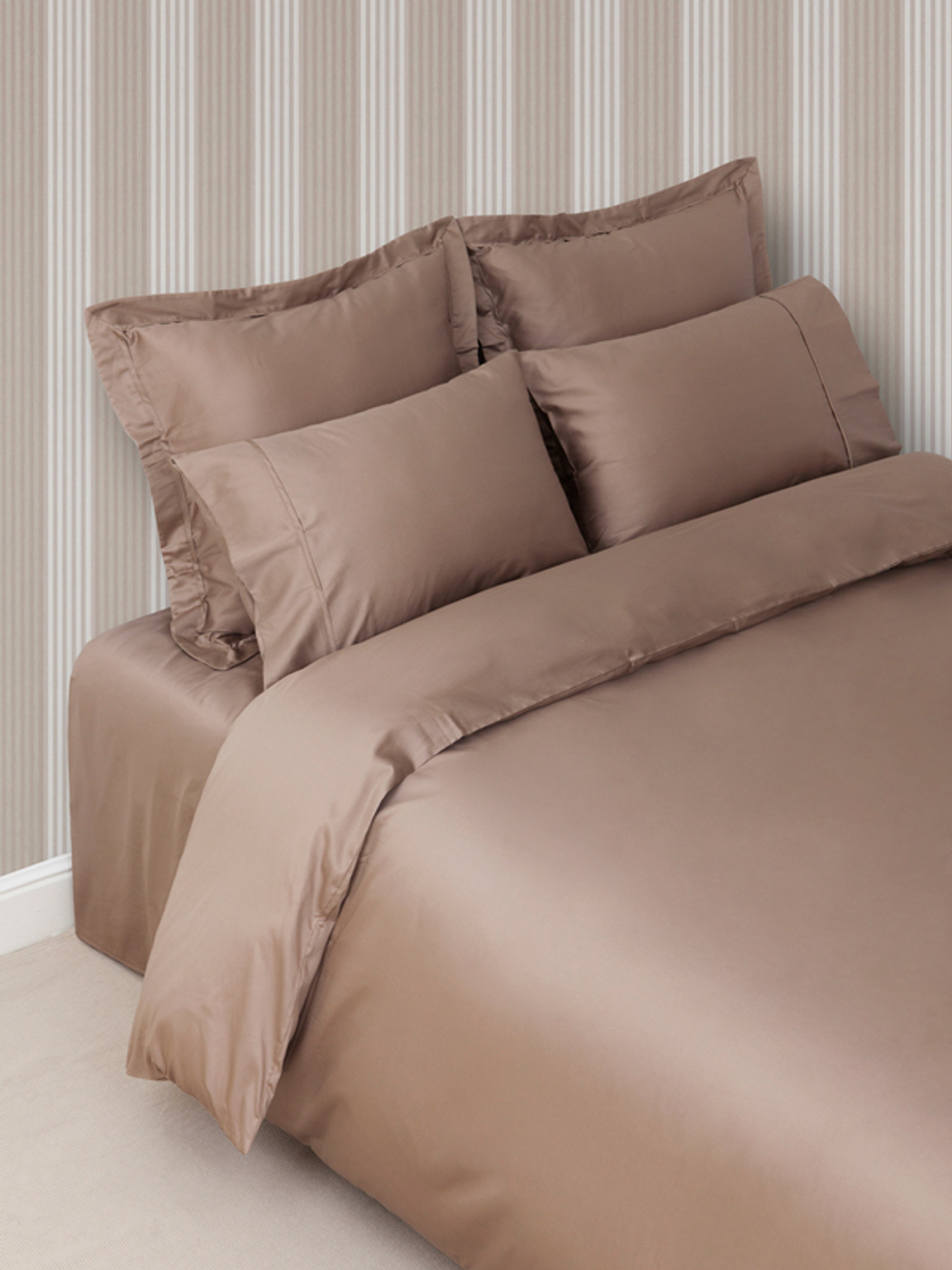 Постельное белье 2 спальное евро Luxberry Basic капучино Португалия