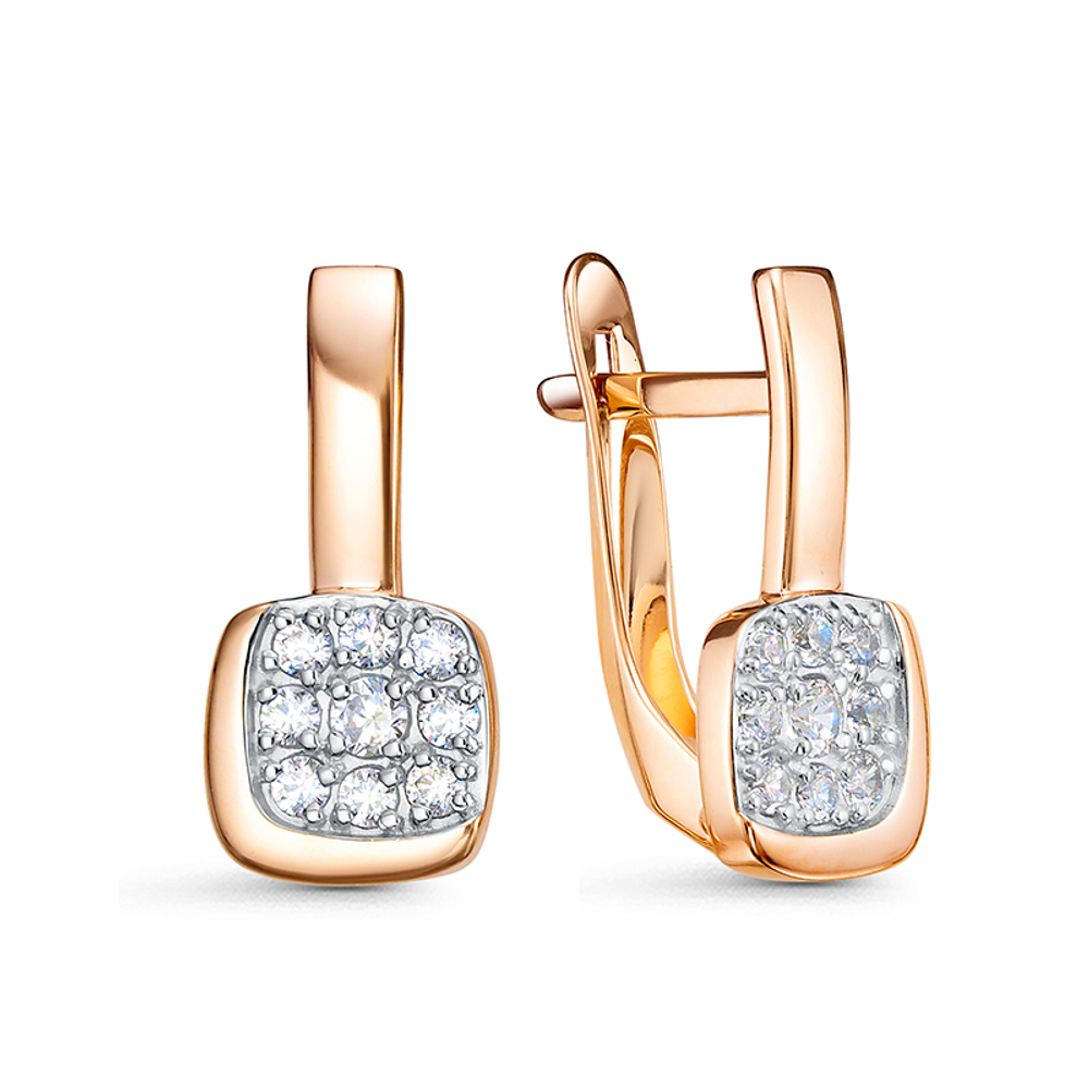Серьги из золота 585 пробы с Фианит