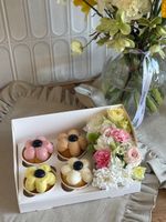 Набор капкейков 4 шт с цветочным оформлением