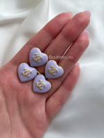 Пуговицы Шан. сердце лавандовое золото 17 мм