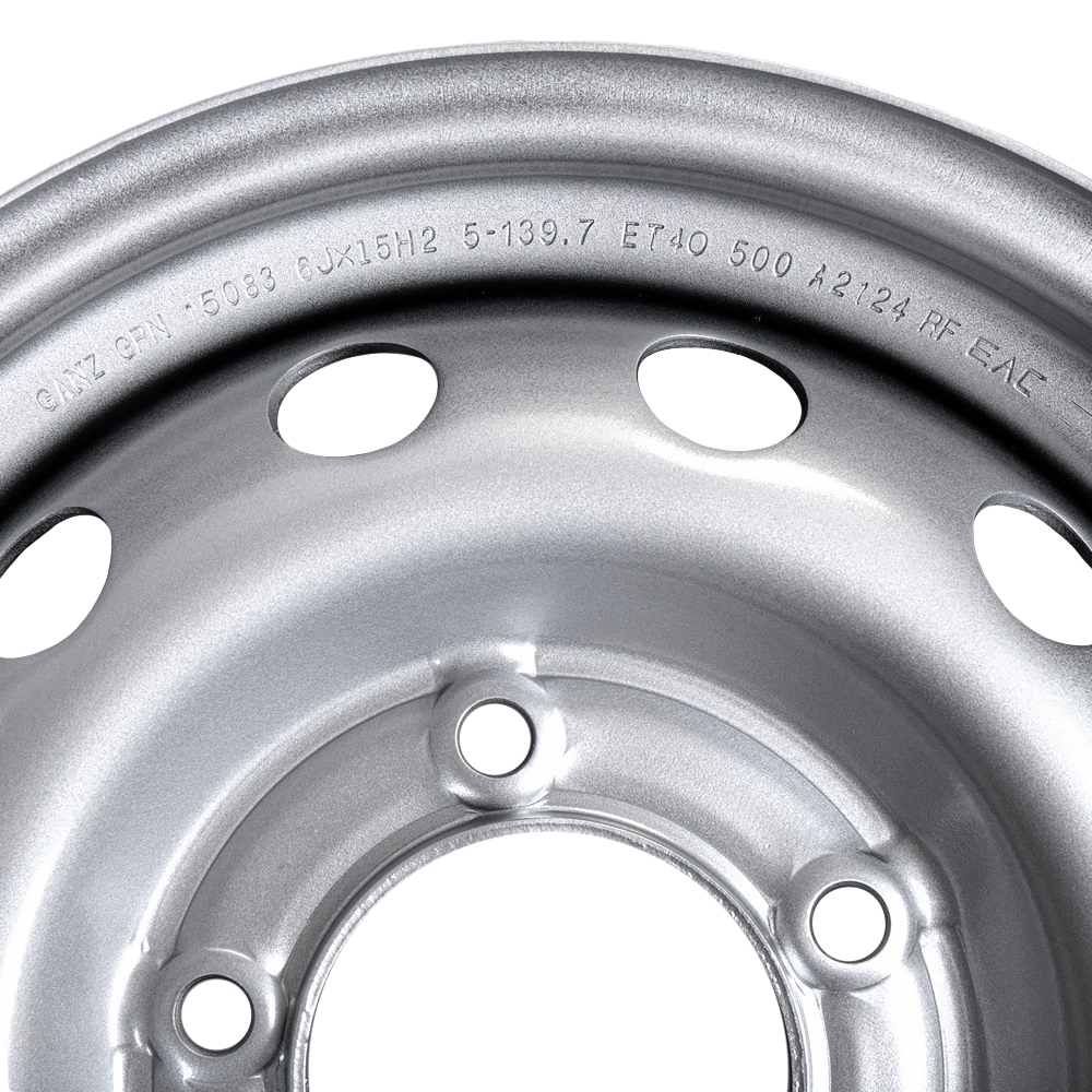Диск штампованный R15 6J 5x139.7/98.6 ET40 ВАЗ 2123 GANZ Silver GRN15083