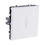 Выключатель 1-клавишный 10А/250В с LED подсветкой, белый матовый Kollinger Eclipse EC-007WH