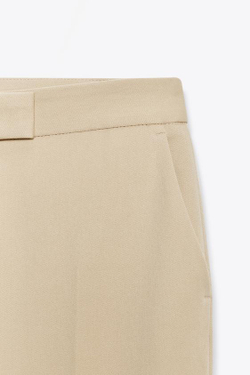 ZARA БРЮКИ FLARE С НИЗКОЙ ПОСАДКОЙ, ПЕСОЧНЫЙ